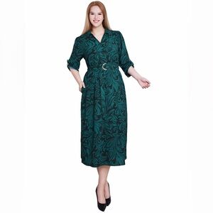 Elegant Green Patterned Dress